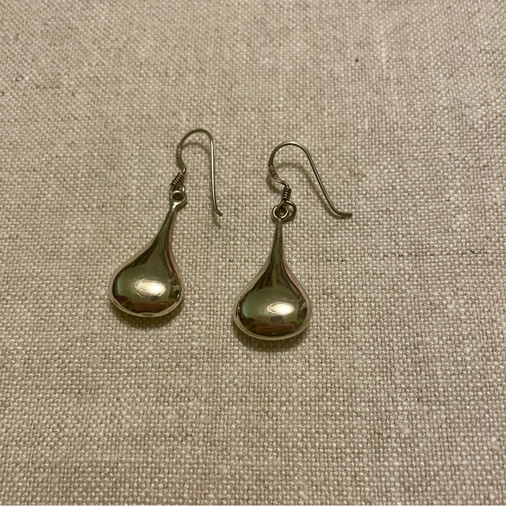 Silver Teardrop Earrings - Picture 2 of 2